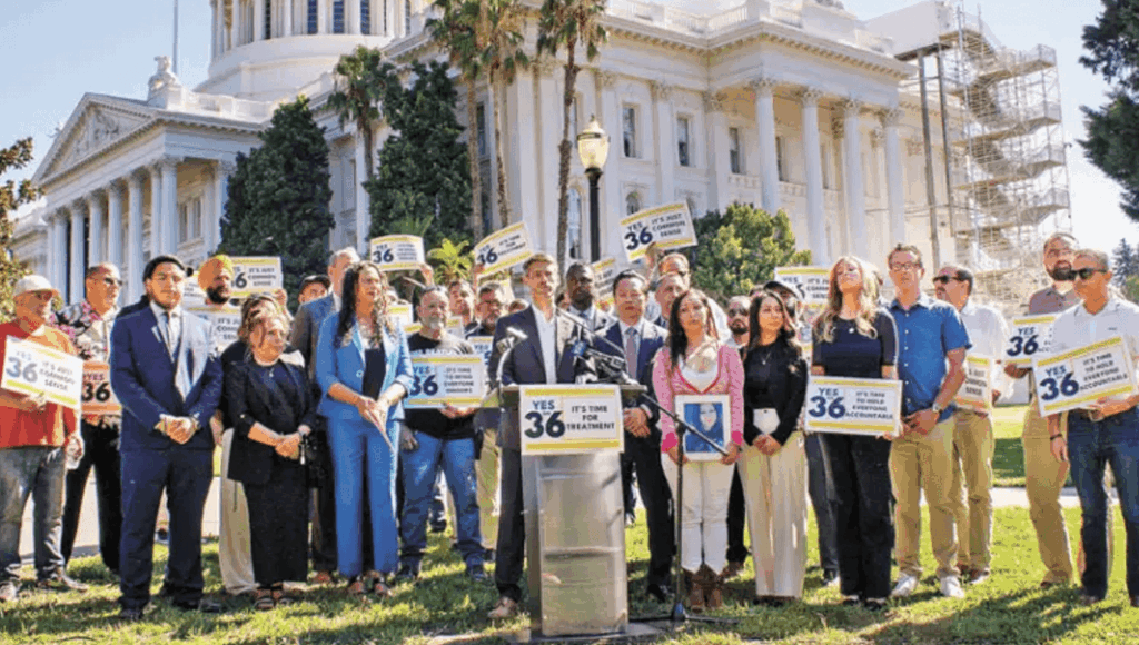 Yes on Prop 36 Treatment now gavin newsom implement prop 36 petition 1